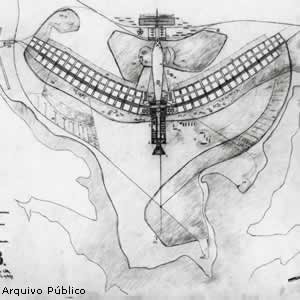 Skizzen des Plano Pilotos für Brasília